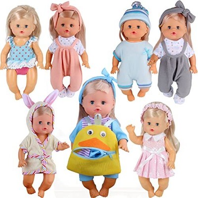 8 Sets for 9-10 Inch Baby Doll Clothes Dress Newborn Baby Doll Accessories Go...