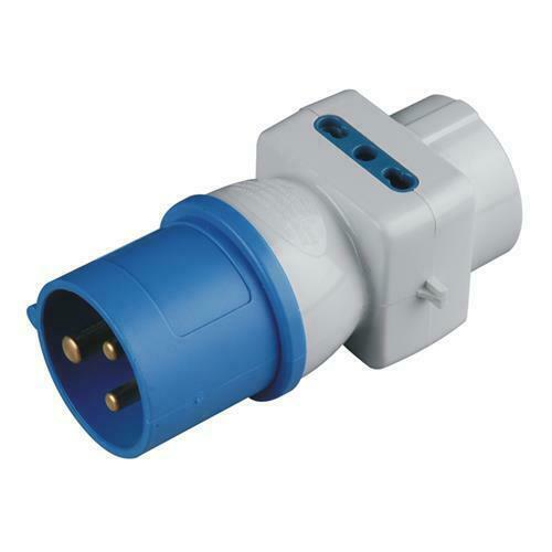 Adattatore Industriale Spina Cee + 1 Presa Schuko + 2 Prese Bipasso sus