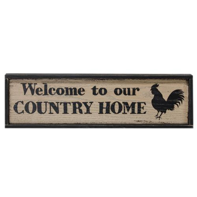 WELCOME TO OUR COUNTRY HOME Rooster Shabby Country Farmhouse Rustic