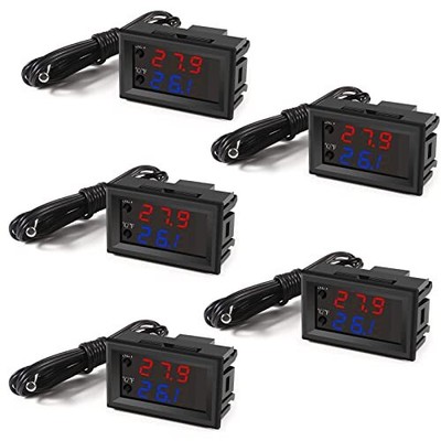 UMLIFE 2PCS Temperature Controller -50 to 110 Celsius (-58 to 230 F) DC 12V