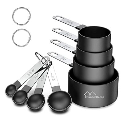 Measuring Cups and Spoons Set 8 Piece Stackable Stainless Steel Handle Accurate