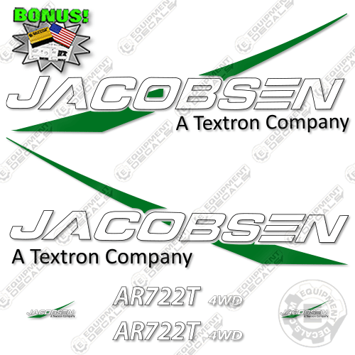 Fits Jacobsen AR-722T 4WD Decal Kit Rotary Mower - 7 YEAR OUTDOOR 3M VINYL!