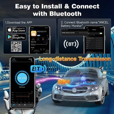 ANCEL BM300 Car 12V Battery Tester Monitor Analyzer Charging Cranking Test Tool 