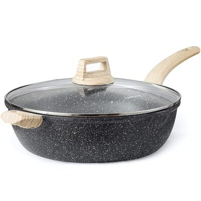 With Lid 14 Inch Skillet Saute Pan Induction ...