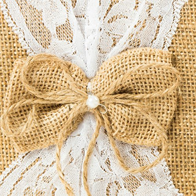 Rustic Wedding Guest Book Made of Burlap and Lace - Includes Matching Pen Holder