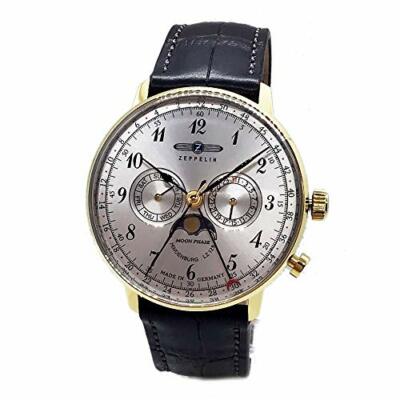 Pre-owned Zeppelin Watch 7038-1 Hindenburg Quartz 40 Mm Leather Belt From Japan