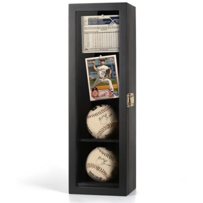 4 Baseball Display Case Baseball Holders for Balls Display Wall Mount Shadow B