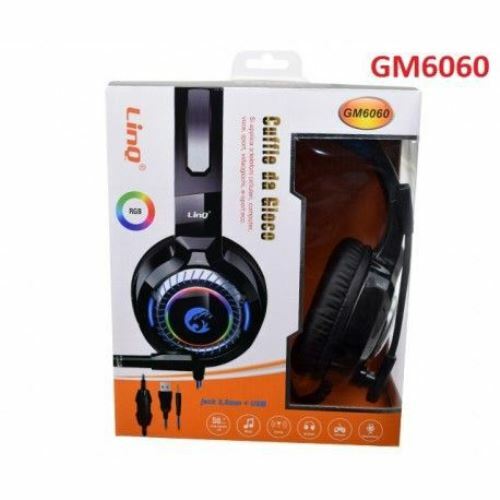 Cuffie Stereo Con Microfono Jack + Usb Con Led Gaming Giochi Film Pc Linq Gm6060