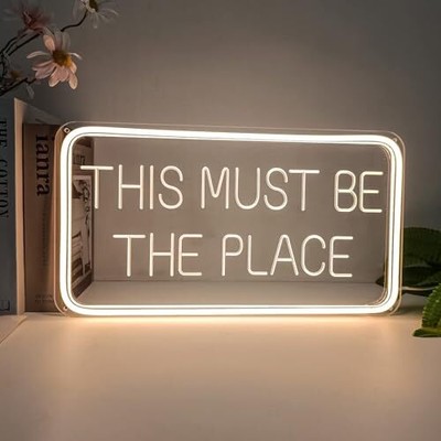 This Must Be The Place Neon Sign for Wall Decor, Light Neon Warm whitedDC5V