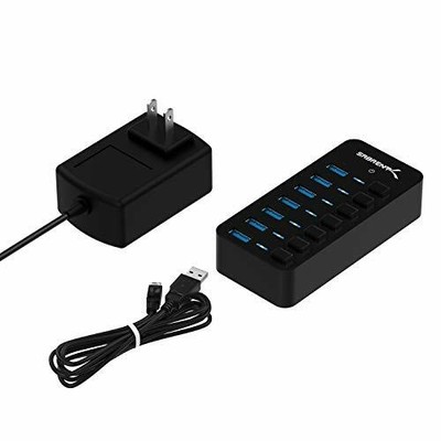 Sabrent 36W 7-Port USB 3.0 Hub with Individual Power Switches& LEDs Includes 36W