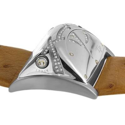 Pre-owned Lorenzo Pozzan Italy Wom Watch Stratosphere Swiss Movement 0.60ctw Diamonds.