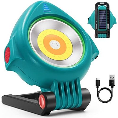 Solar Powered, 700lm Rechargeable Led Cob Flashlight Blue
