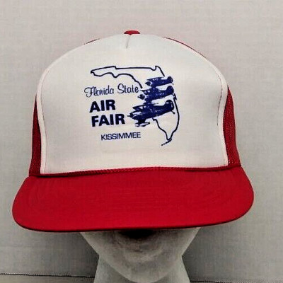 Vintage 70s Florida State Air Fair Kissimmee Hat Cap Trucker Dad Snapback OSFA