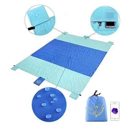 Picnic Blanket Waterproof & Beach Mat Sand Free by 3Nature-7â€™x9â€™ Big Beach 1