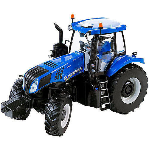 NEWRAY 1/43 - Iveco Stralis Avec Porte-engins Et Ensileuse New Holland FR920 - Jouet Agricole