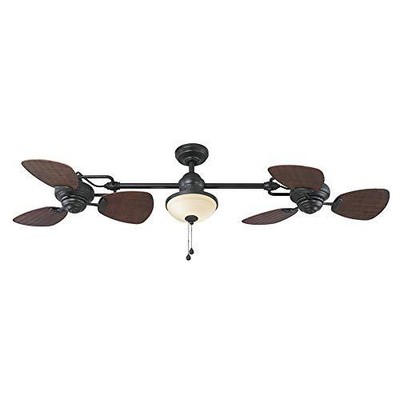 Twin Breeze Ii 74-in Oil-rubbed Bronze Outdoor Downrod Ceiling Fan