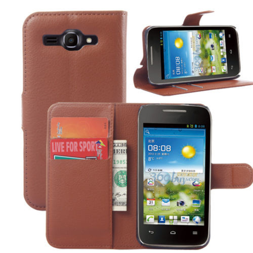 Brown Cell Phone Wallet Case for Huawei