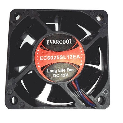 EverCool EC6025SL12EA 60mm x 60mm x 25mm Slow Speed Fan, 3Pin