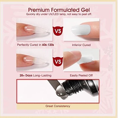 ROSALIND Clear Poly Nail Gel Kit 60ML Poly Clear Extension Gel for Nails Poly...