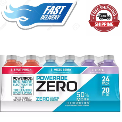 Powerade Zero Sports Drink Variety Pack [20 fl. oz., 24 pk.] | eBay