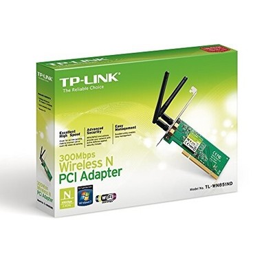 TP-Link Wireless N300 PCI Adapter, 2.4GHz 300Mbps -(TL-WN851ND)