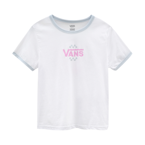 Женская футболка Vans Summer Schooler Ringer, белая повседневная футболка, топ для спортивной одежды