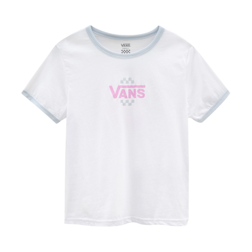 

Женская футболка Vans Summer Schooler Ringer, белая повседневная футболка, топ для спортивной одежды, Белый
