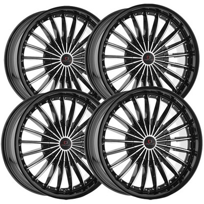 (Set of 4) Cavallo CLV-32 22x8.5 5x112/5x4.5'' +38mm Black/Machined Wheels Rims