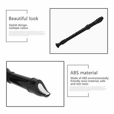 Descant Recorder 8Hole Soprano Kids Music Flute With Cleaning Rod And Case Bag