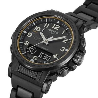 Pre-owned Casio Pro Trek Prw-51fc-1jf Black Climber Line Composite Band Solar Men Watch