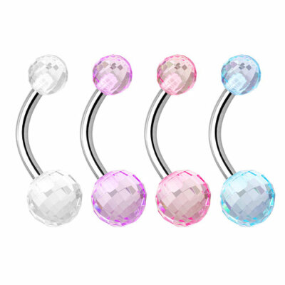 Bauchnabelpiercing Banane Stecker als Disco Kugel Ball Kunststoff