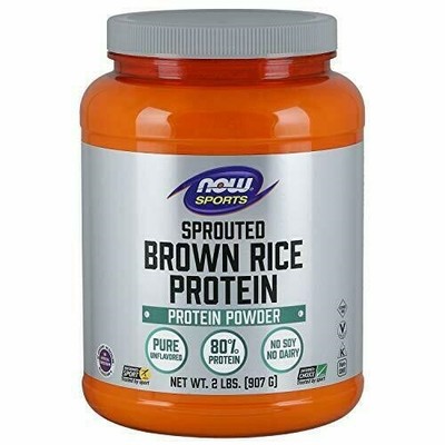 NOW Sports Nutrition, Sprouted Brown Rice Protein, 80% Protein, Unflavored Po...