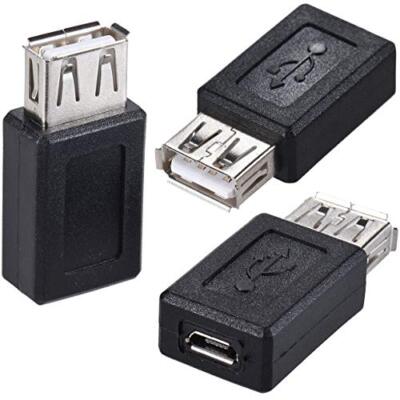 Warmstor 3-Pack USB 2.0 A Female to Micro USB Female Adapter Converter Connec...
