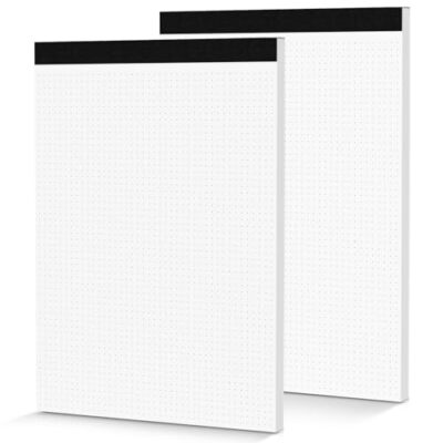 Dot Grid Notepad 8.5 x 11, 8.5 x 11.75 Inch-Dotted Grid White-2 Pack-30 Sheets