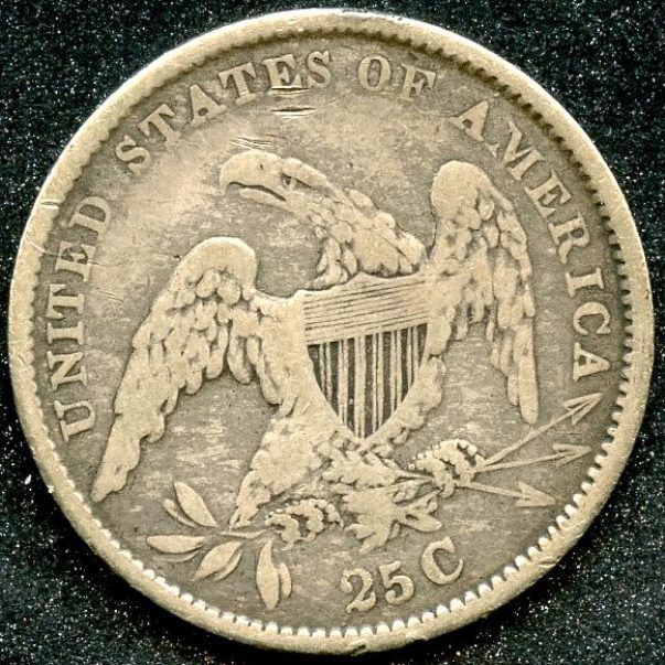 1834 (F) 25C SILVER LIBERTY CAP QUARTER