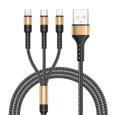 RAVIAD Câble Multi USB, 3 en 1 Universel [1.2M] USB 1.2M, Or
