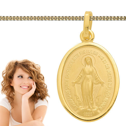 WundertÃ¤Tige Madonna Hl. Maria Immaculata Milagrosa Echt Silber 925 Vergoldet 