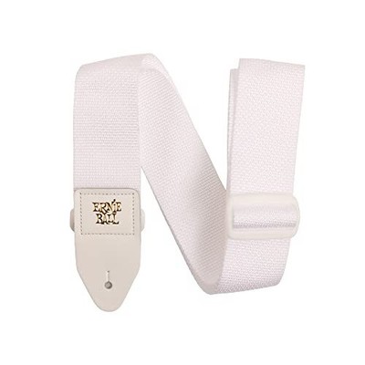 Ernie Ball Polypro Guitar Strap, White with White (P05350)