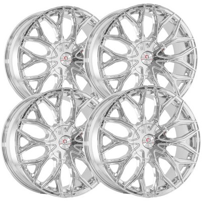 (Set of 4) Cavallo CLV-37 22x9.5 6x135/6x5.5'' +25mm Nano Chrome Wheels Rims