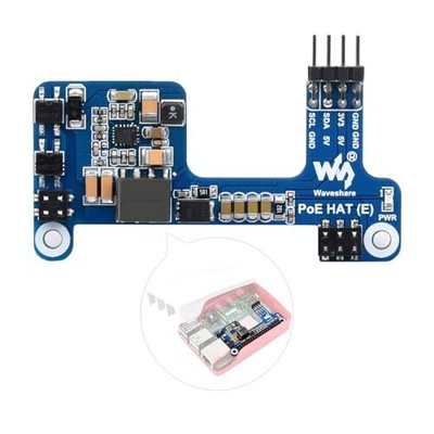 PoE HAT E Compatible with Raspberry Pi 3B+/4B 802.3af-Compliant Fully Isolate...