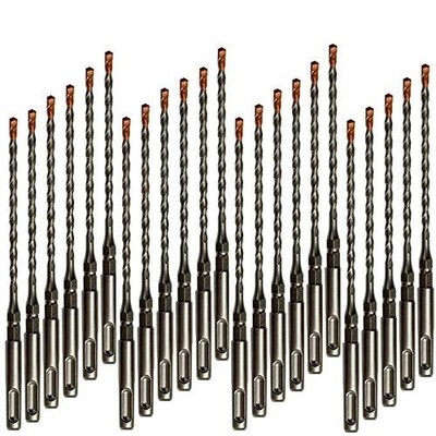 24PC, 3/16'' x 7'' with 1/4'' SDS Plus Hex Rotary Hammer Drill Bits for Concrete...