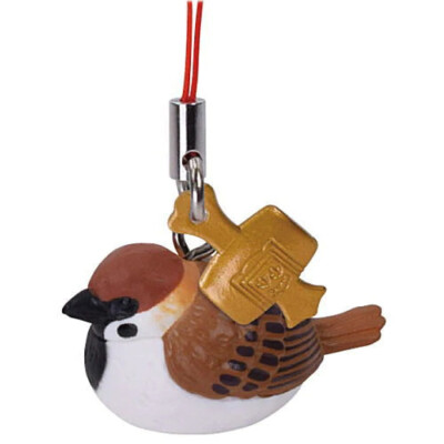 Good Luck Sparrow Charm Swing Mascot Keychain