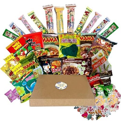 INFINITEESHOP Asian Instant Ramen Variety Pack and Asian Snack Mix 18 Pack As...