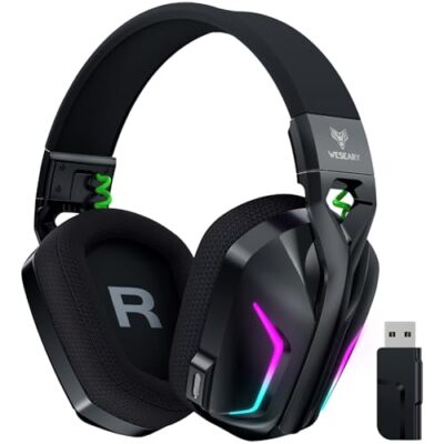 WESEARY 7.1 Wireless Gaming Headset with Microphone for PS4 PS5 PC Switch Mac