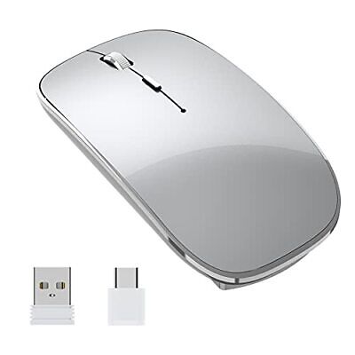 Chargeable Portable Silent Wireless Mouse Usb And -c D...