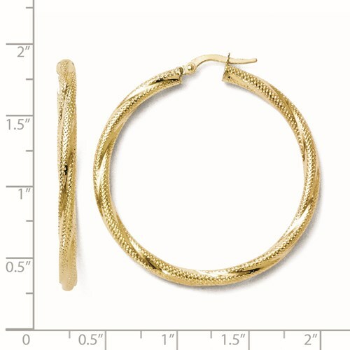 Pre-owned Superdealsforeverything Real 10kt Yellow Gold Twisted Hinged Hoop Earrings