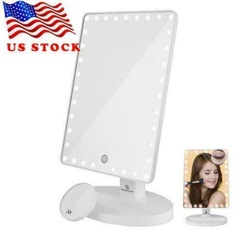 Led Makeup Mirror 360 Rotating Touch Screen Cosmetic Mirror With Dimmable Bulbs Ebay