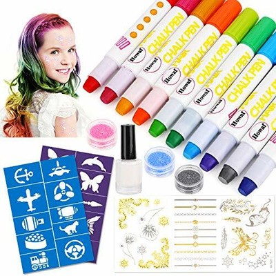 HOWAF Haarkreide Set für Kinder Mädchen 10 Farbe Haarfärbestifte Haar Colorat...