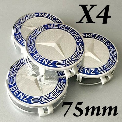 Kit 4 Copri Mozzo Coprimozzi Tappo Mercedes 75mm Cerchi In Lega Classe - Foto 14
