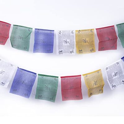 Cosynee - Bandiere di preghiera buddista tibetana 25 bandiere oltre 5 m (M9x)